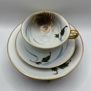 Vintage‎ Heinrich H&C Selb Bavaria Hand Painted Tea Cup Saucer and Plate